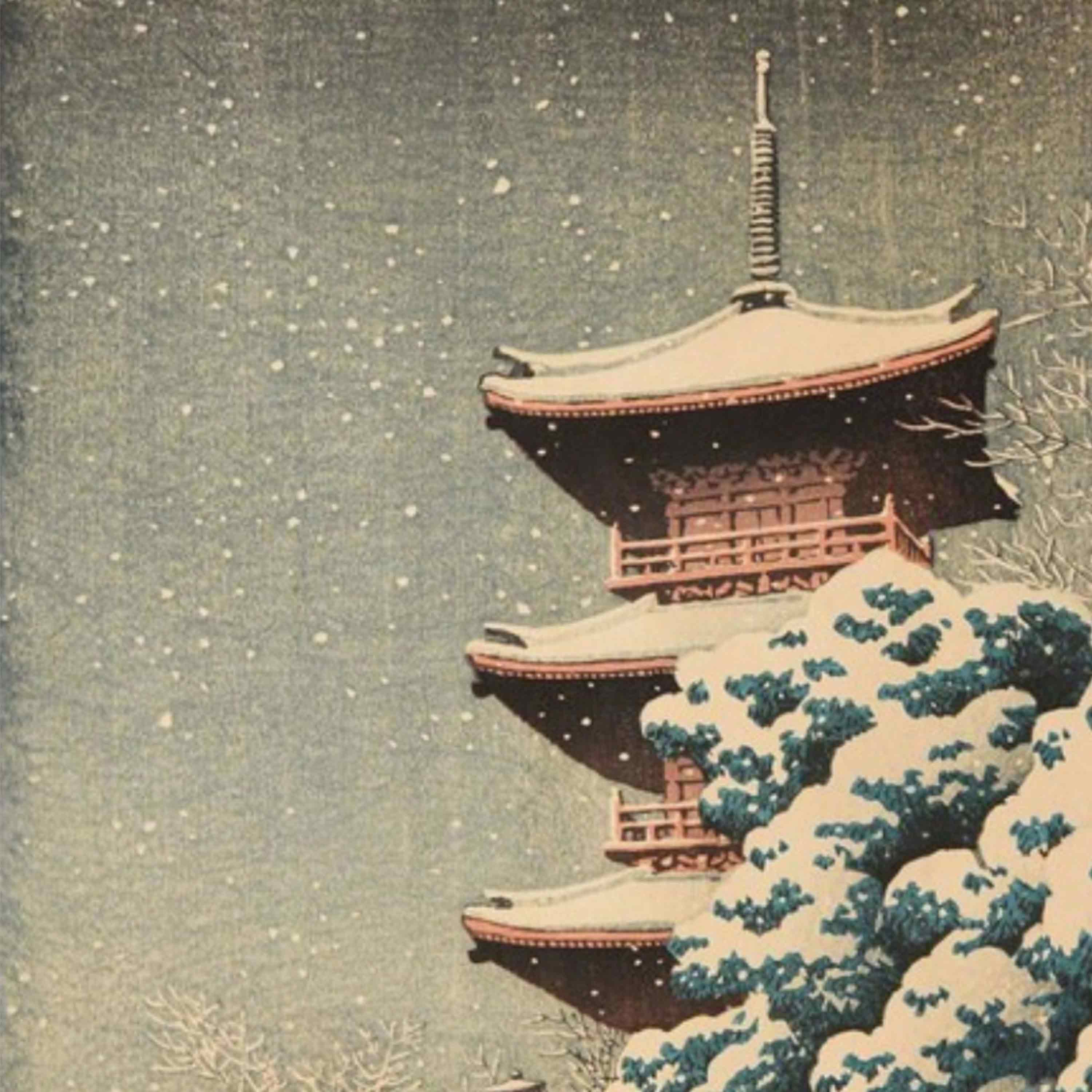 kawase hasui snow tower